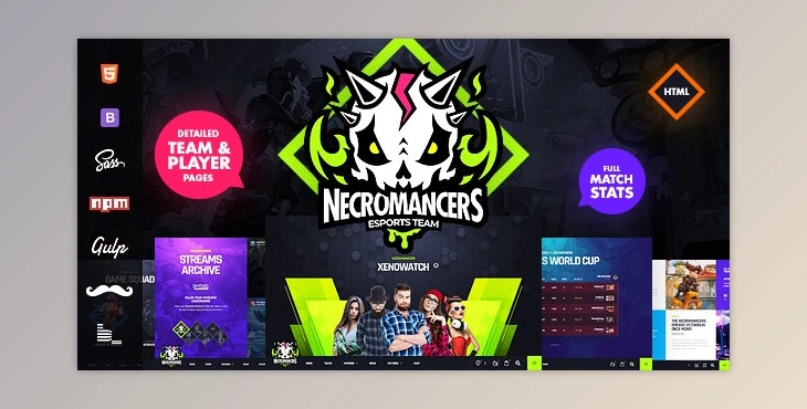 Free Download Necromancers V ESports Team HTML Template