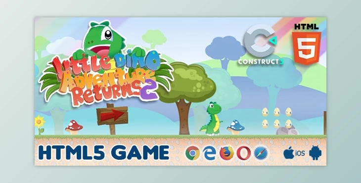 Free Download Little Dino Adventure Returns 2 HTML5 Game