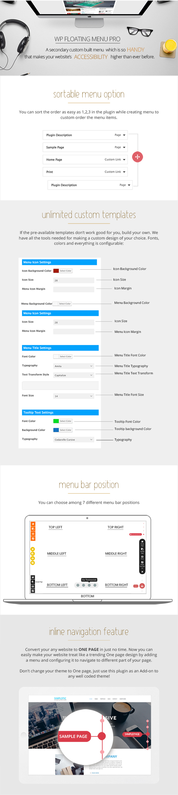 WP Floating Menu Pro - One page navigator, sticky menu for WordPress - 4