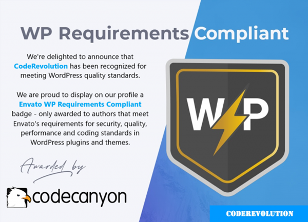 WP Requirements Compliant badge