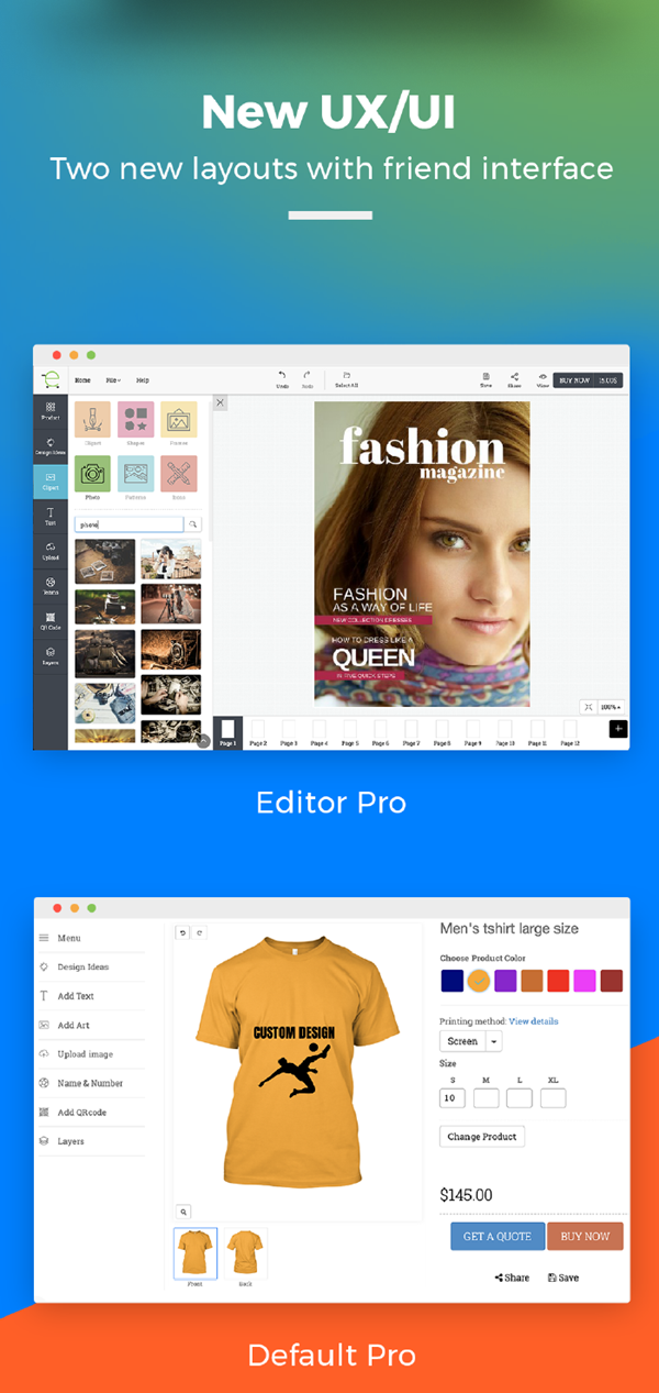 TShirt eCommerce Custom Product Designer for WooCommerce/WordPress | Opencart | Prestashop