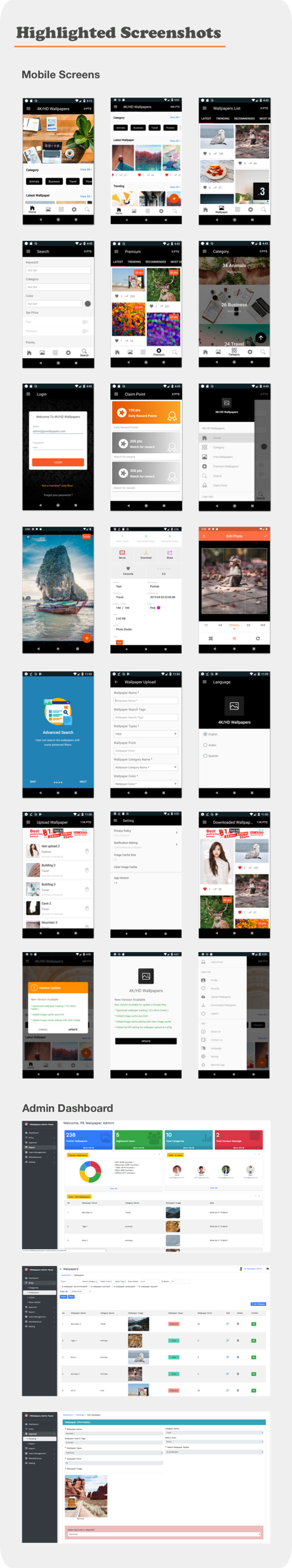 4K/HD Wallpaper Android App ( Auto Shuffle + Gif + Live + Admob + Firebase Noti + PHP Backend) 2.8 - 8