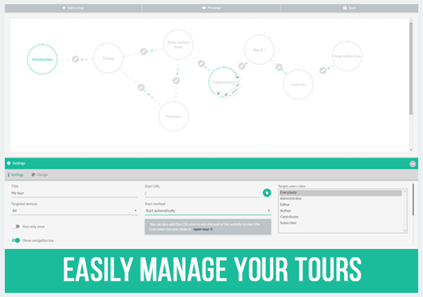 Easily manage your tour