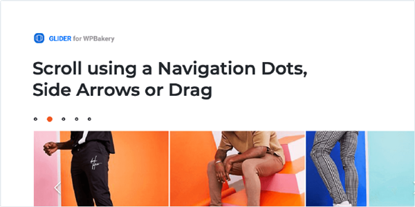 Scroll using a Navigation Dots, Side Arrows or Drag